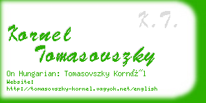 kornel tomasovszky business card